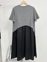 Load image into Gallery viewer, Grey/Black Drawstring Dress