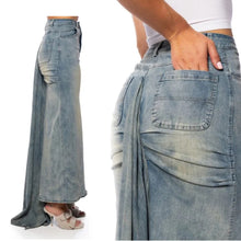 Load image into Gallery viewer, Denim Trained Maxi Skirt