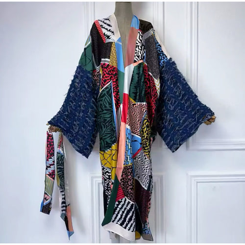 Mixed Print Kimono