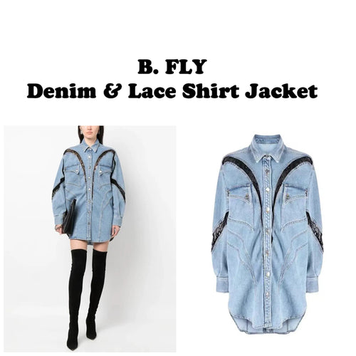 Denim & Lace Shirt Jacket