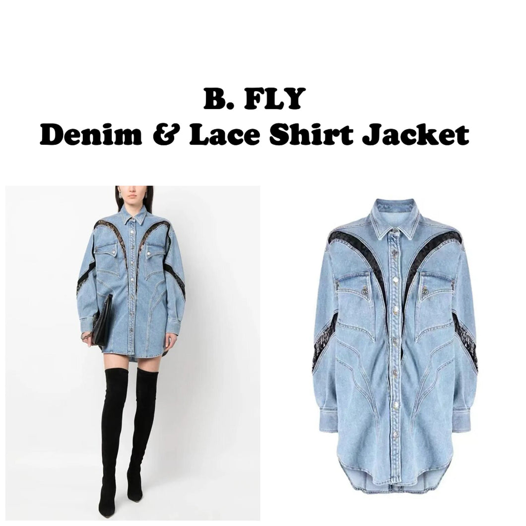 Denim & Lace Shirt Jacket
