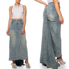 Load image into Gallery viewer, Denim Trained Maxi Skirt