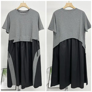 Grey/Black Drawstring Dress