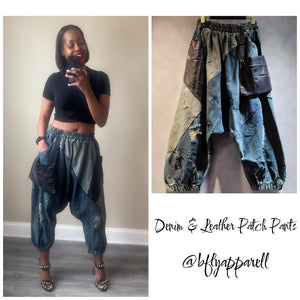 Leather Patchwork Pants