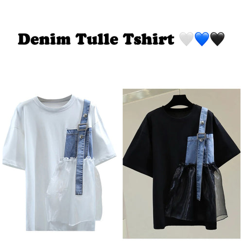 Denim Tulle Tshirt