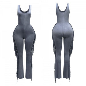 Halter Fringe Jumpsuit