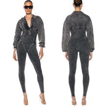 Load image into Gallery viewer, Ribbed Puff Sleeve Jumpsuit