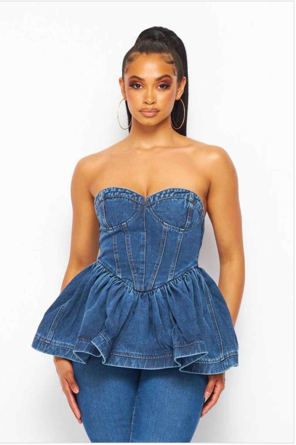 denim peplum dress Denim Peplum – B. Fly Apparel