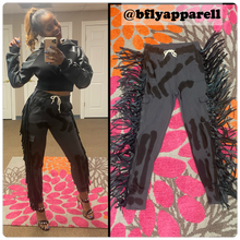 Load image into Gallery viewer, Tye Dye Fringe Cargo Joggers