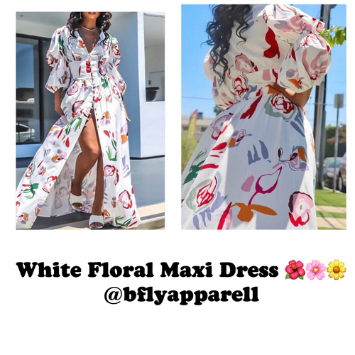 White Floral Maxi Dress
