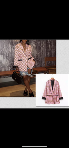 Jacquard Feather Belted Jacket