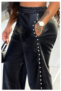Studded Vegan Leather Pants
