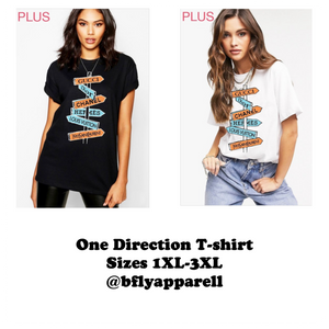 One Direction Plus Size T-shirt