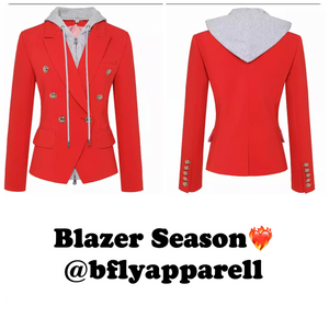 Crimson Hooded Blazer