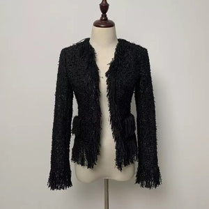 Tweed Fringe Blazer