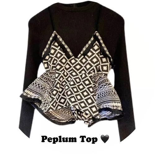 Aztec Peplum Top