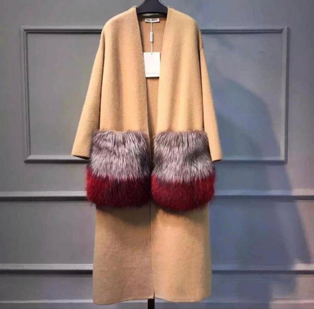 Fly Girl Cardigan w/ Fur Pockets