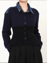 Load image into Gallery viewer, Knit Denim Sweater
