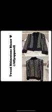 Load image into Gallery viewer, Tweed Rhinestone Blazer