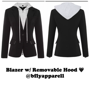 Black Hooded Blazer