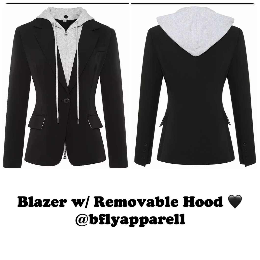 Black Hooded Blazer