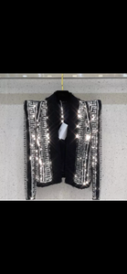 Tweed Rhinestone Blazer