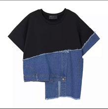 Load image into Gallery viewer, Short Sleeve Denim Top