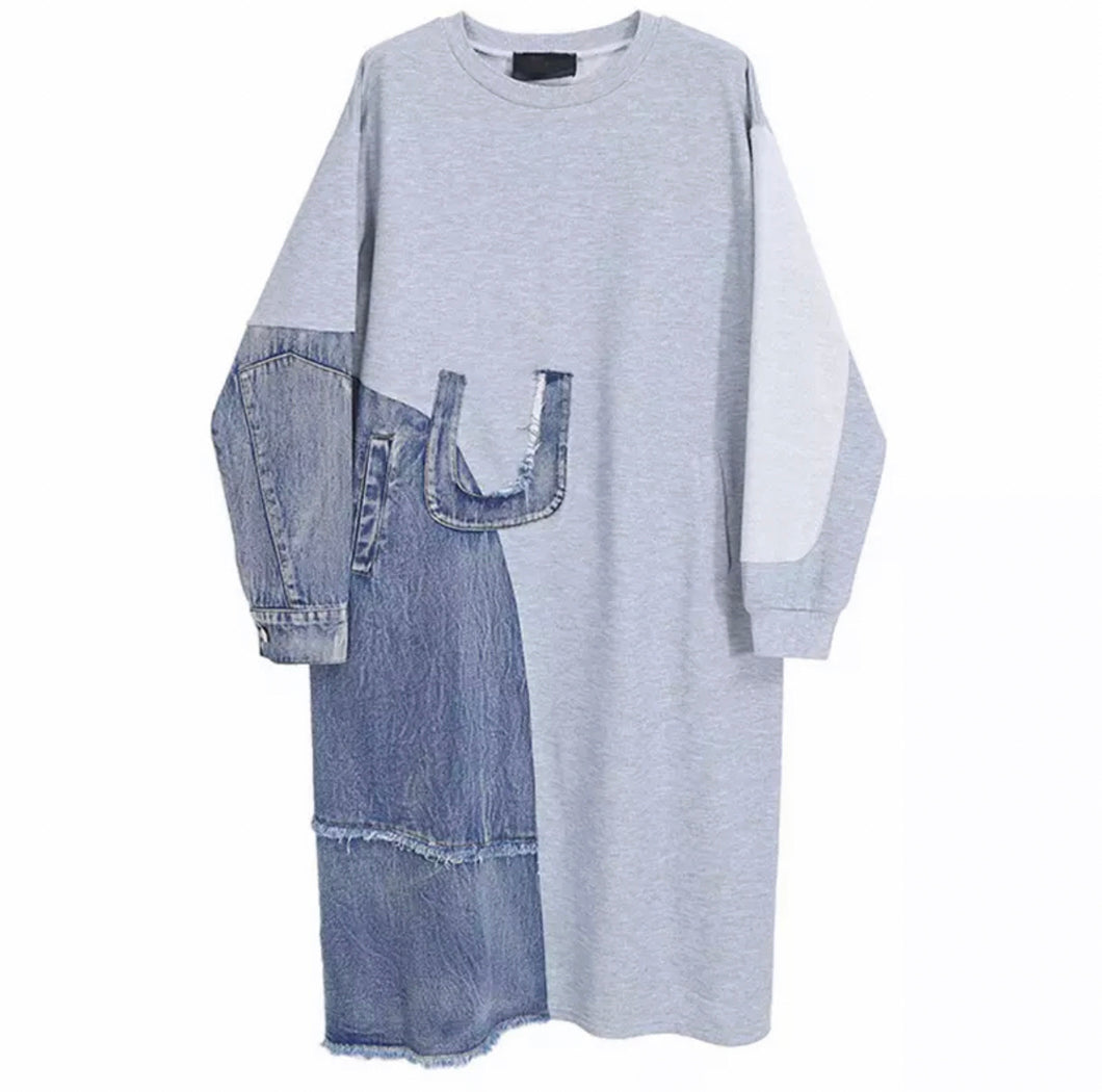 Denim Sweatshirt Dress