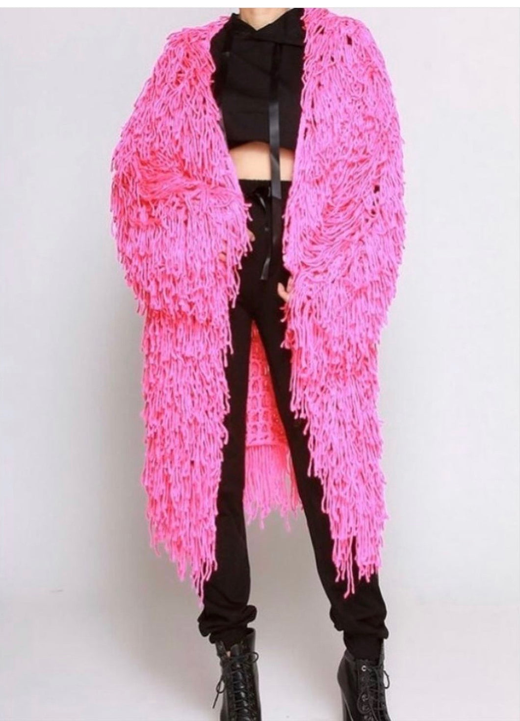 Hot Pink Frill Cardigan