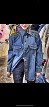 Load image into Gallery viewer, Denim Embellished Top